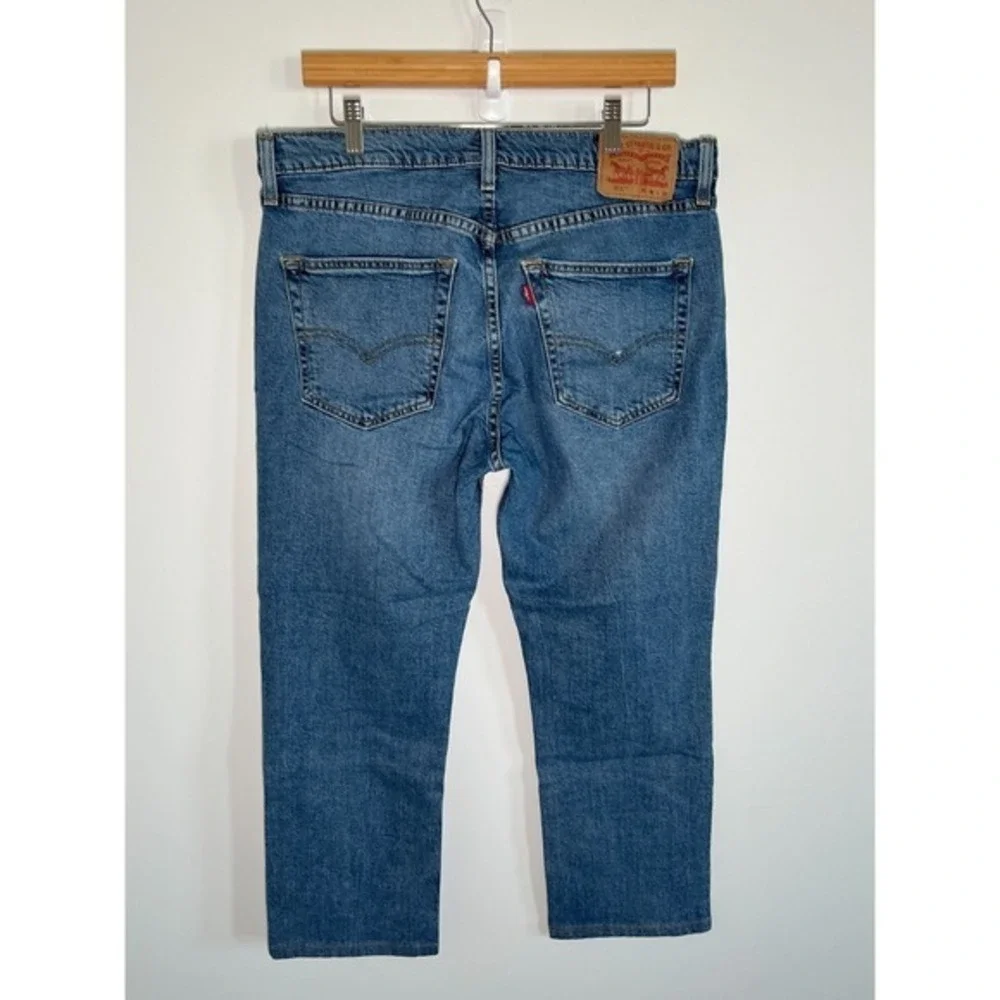 Levis 511 Jeans Mens 36x25 Blue Slim Straight Mid Rise Medium Wash Stretch Denim